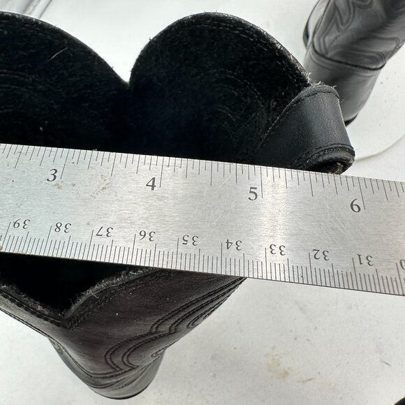 Durango Men Size UK 9 US 10 Black Leather Cowboy Pull On Western Boot - Picture 13 of 14